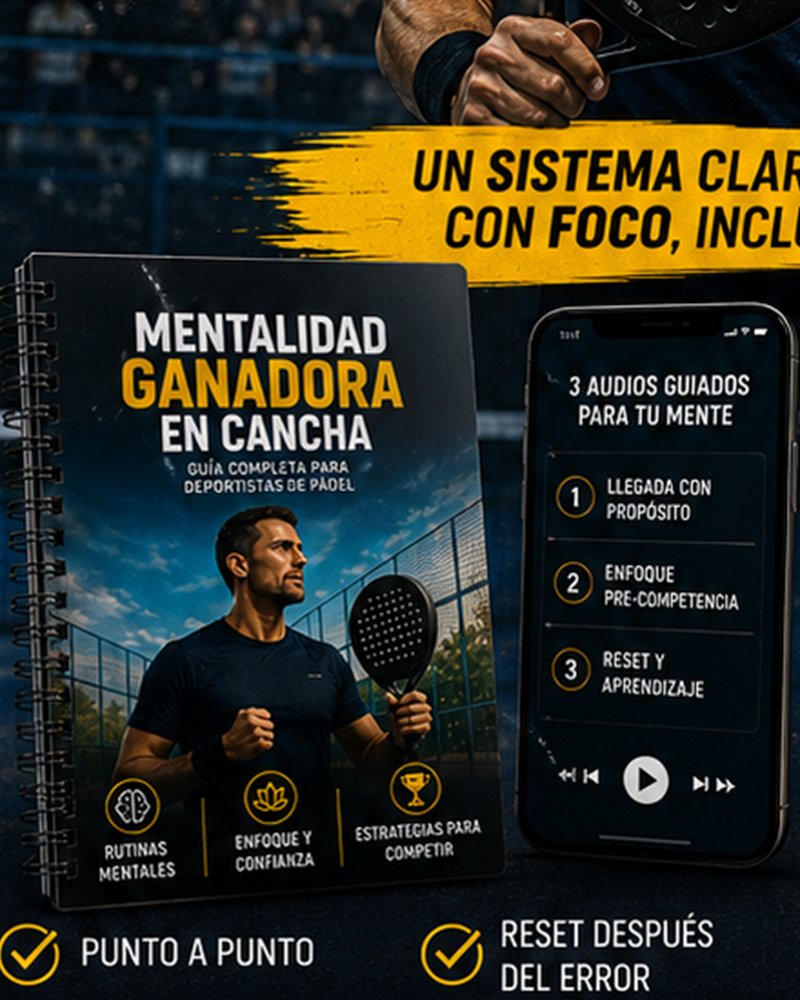Guía impresa y celular con los audios para llegada con propósito, enfoque pre-competencia y reset